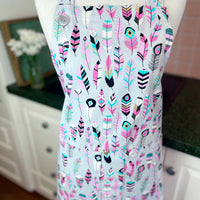 Hints of Gold Pop on This Fabulous Feather Apron