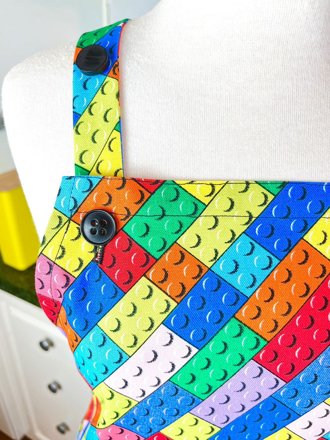 Lots of Lego Style Blocks on this Bold Unisex Apron