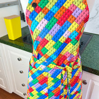 Lots of Lego Style Blocks on this Bold Unisex Apron