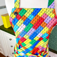 Lots of Lego Style Blocks on this Bold Unisex Apron