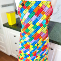 Lots of Lego Style Blocks on this Bold Unisex Apron