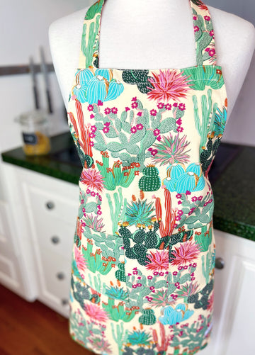 A Gorgeous Succulent Print Apron - the Perfect Fit for Your Favourite Teen or Petite Adult