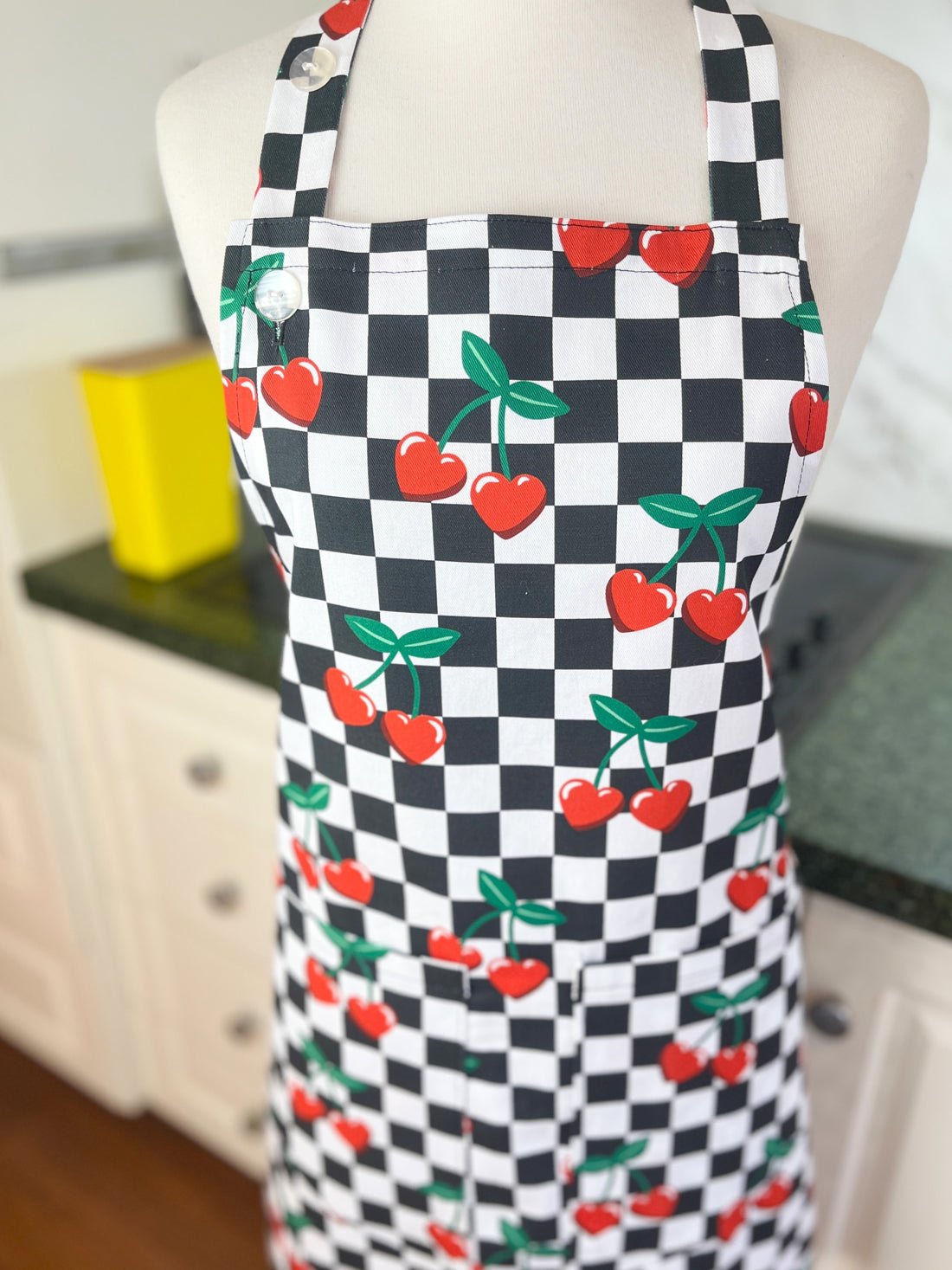 This Heart Shaped Cherry Print Apron Is All Retro