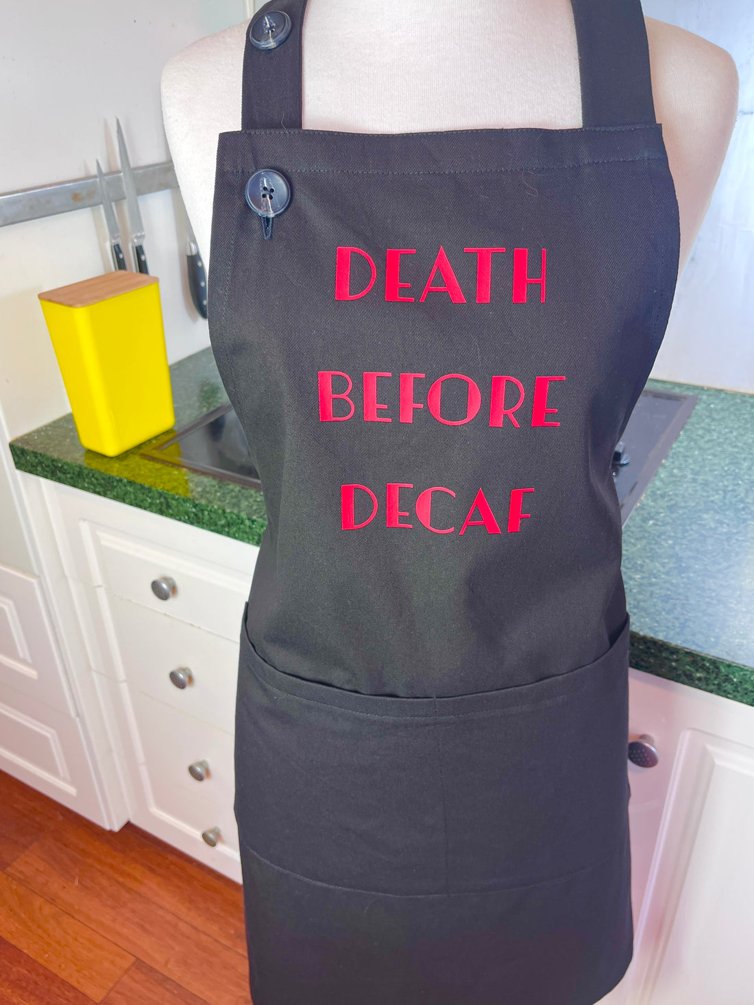 Caffeine Lovers' Apron - Death Before Decaf