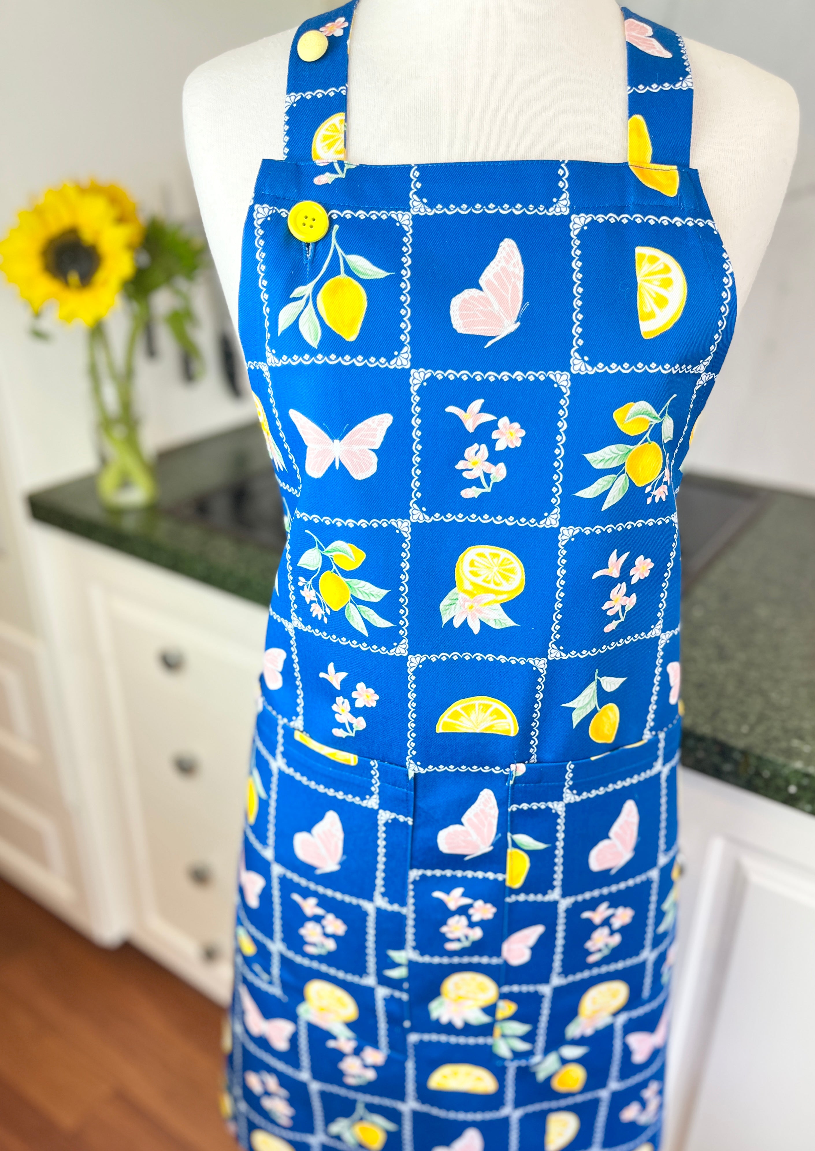 Butterflies, Flowers and Lemons Make a Stunning Apron – My Favourite ...