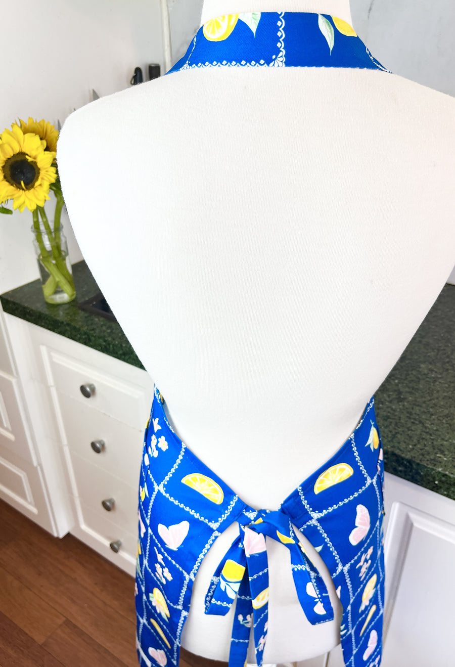 Butterflies, Flowers and Lemons Make a Stunning Apron