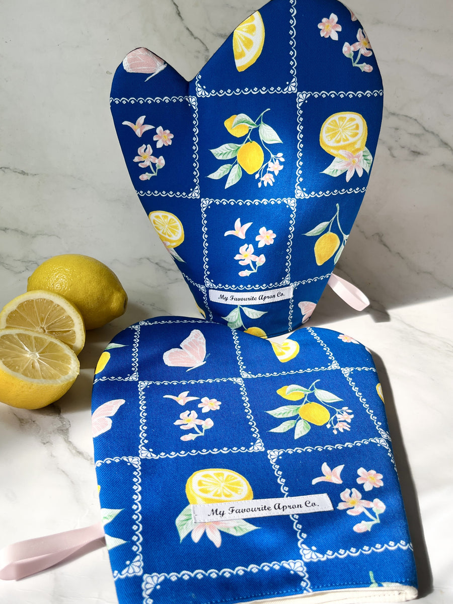 Simply Stunning Lemon and Butterfly Oven Mitt Set