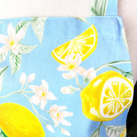 Beautiful Blue and Yellow Lemon Apron, Ideal for Any Foodie