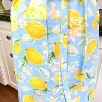 Beautiful Blue and Yellow Lemon Apron, Ideal for Any Foodie