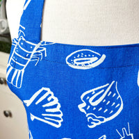 Bright Blue and White Sea Themed Apron for Your School Aged Child