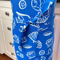 Bright Blue and White Sea Themed Apron for Your School Aged Child