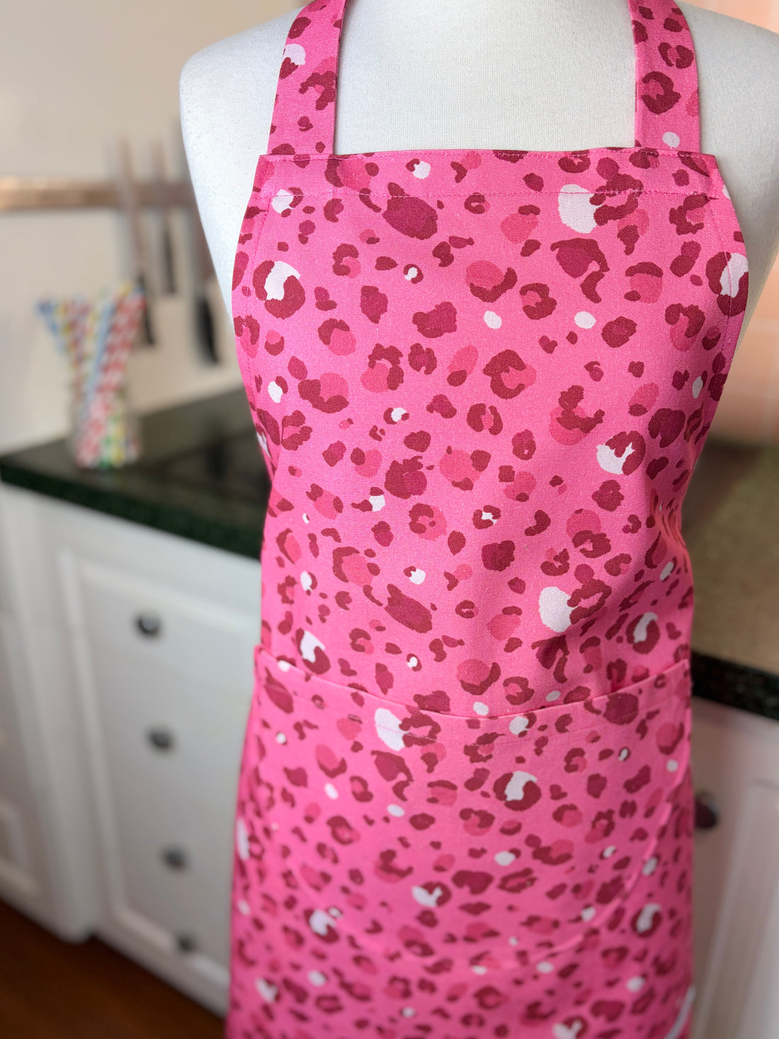 Hot Pink Leopard Print Has This Teen or Petite Adult Apron Standout from the Crowd