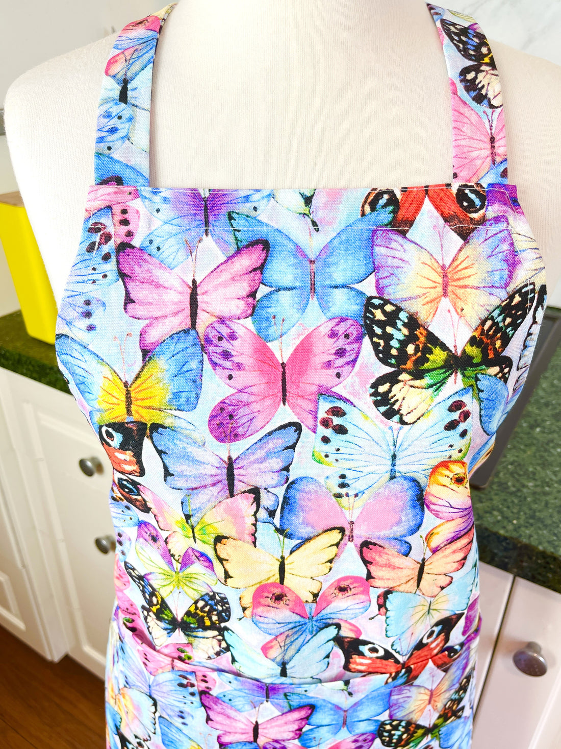 Beautiful Butterfly Patterned Teen or Petite Adult Sized Apron