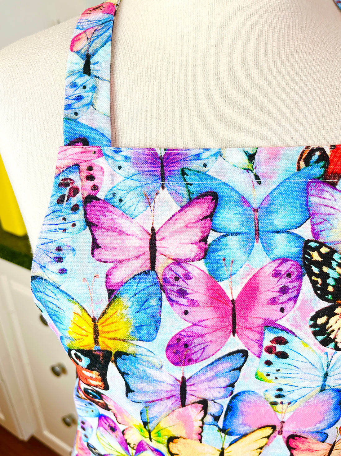 Beautiful Butterfly Patterned Teen or Petite Adult Sized Apron