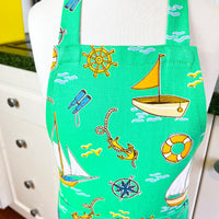 Gorgeous Green Boaty Themed Apron for your Kiddo