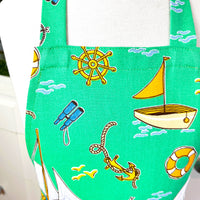 Gorgeous Green Boaty Themed Apron for your Kiddo