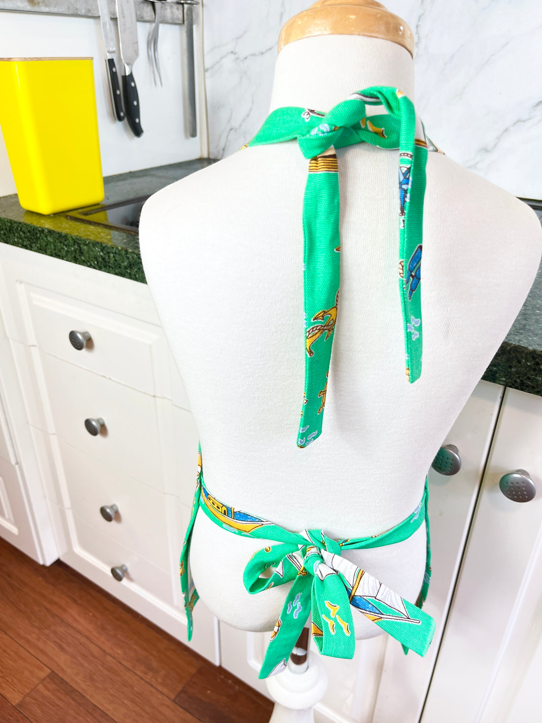 Gorgeous Green Boaty Themed Apron for your Kiddo