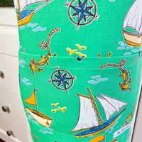 Gorgeous Green Boaty Themed Apron for your Kiddo