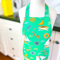 Gorgeous Green Boaty Themed Apron for your Kiddo