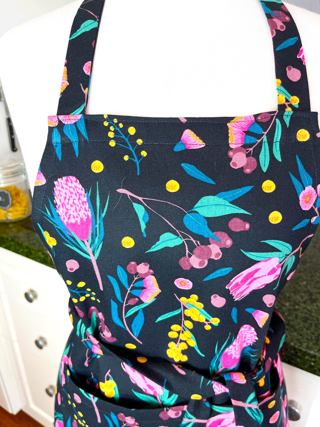 Beautiful Australian Floral Print Teenager or Petite Adult Sized Apron