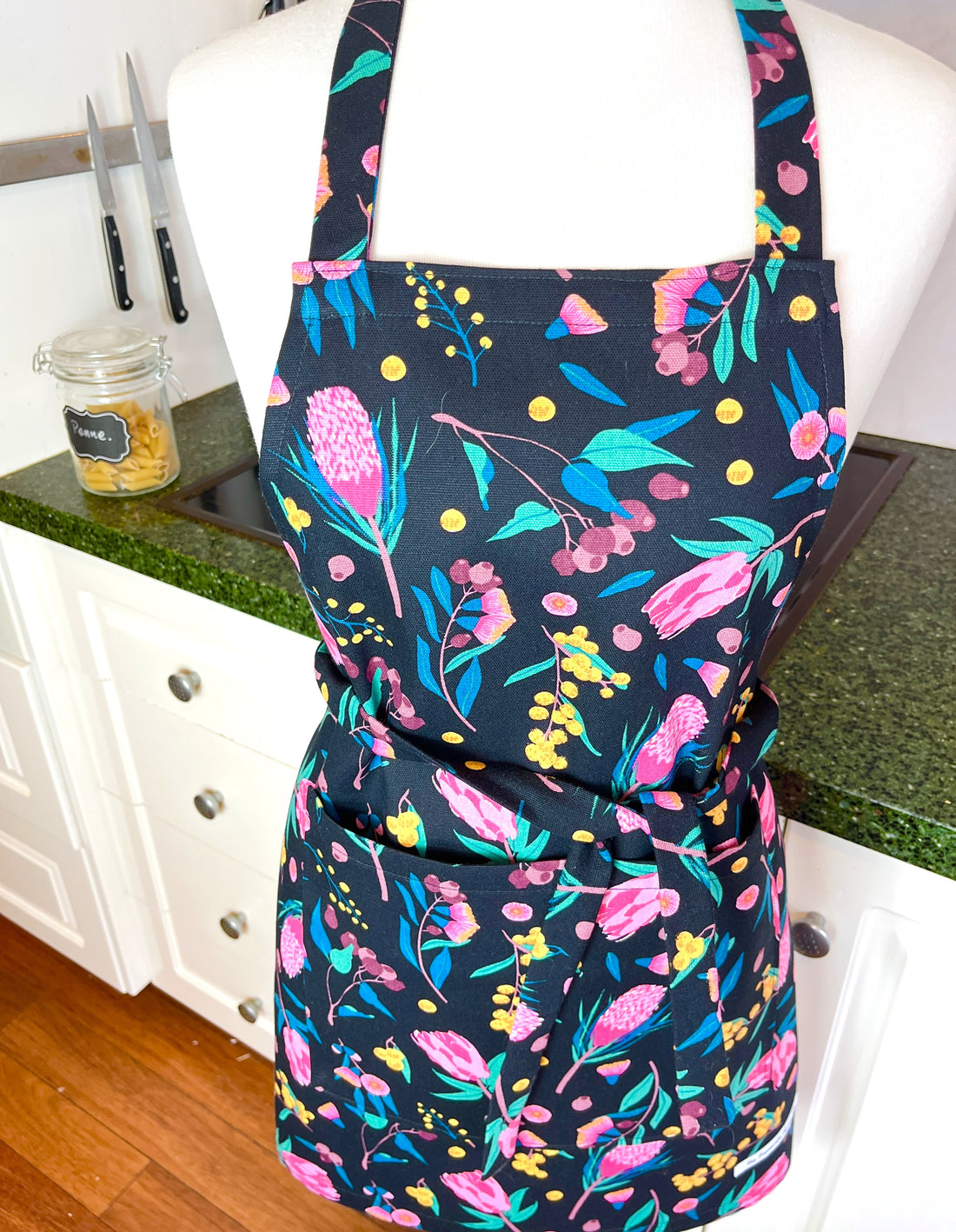 Beautiful Australian Floral Print Teenager or Petite Adult Sized Apron