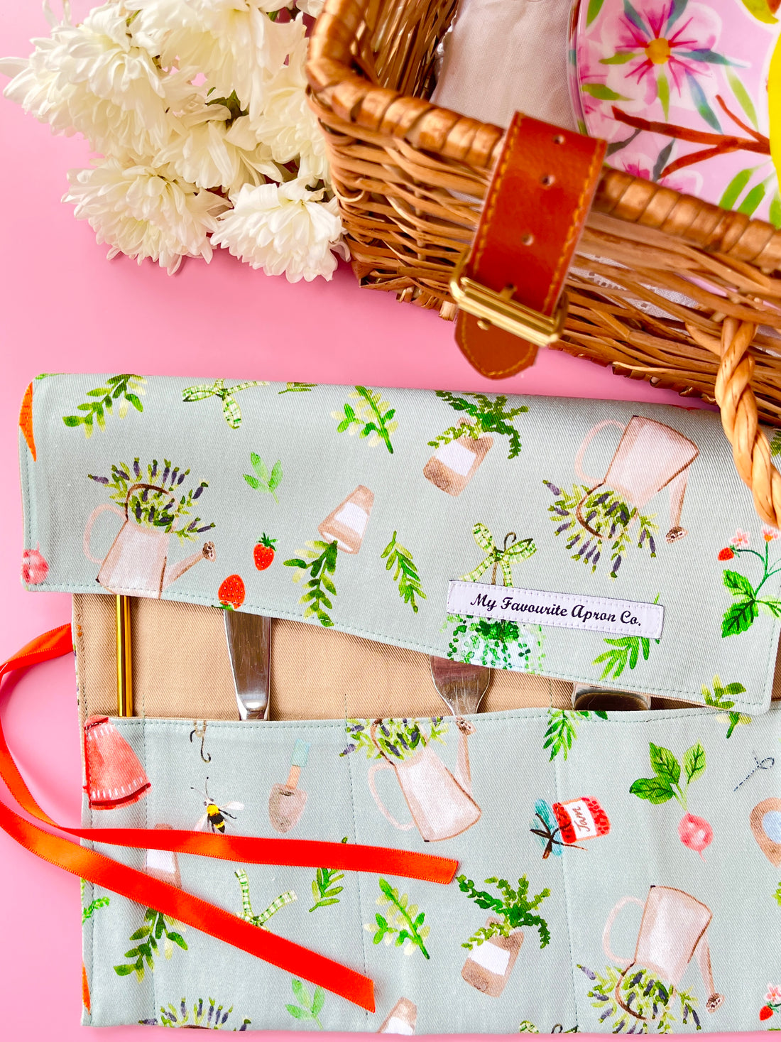 Gorgeous Gardening Patterned Cutlery Roll