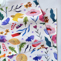 Birds and Flowers in Bright Colours Adorn These Cotton Placemats
