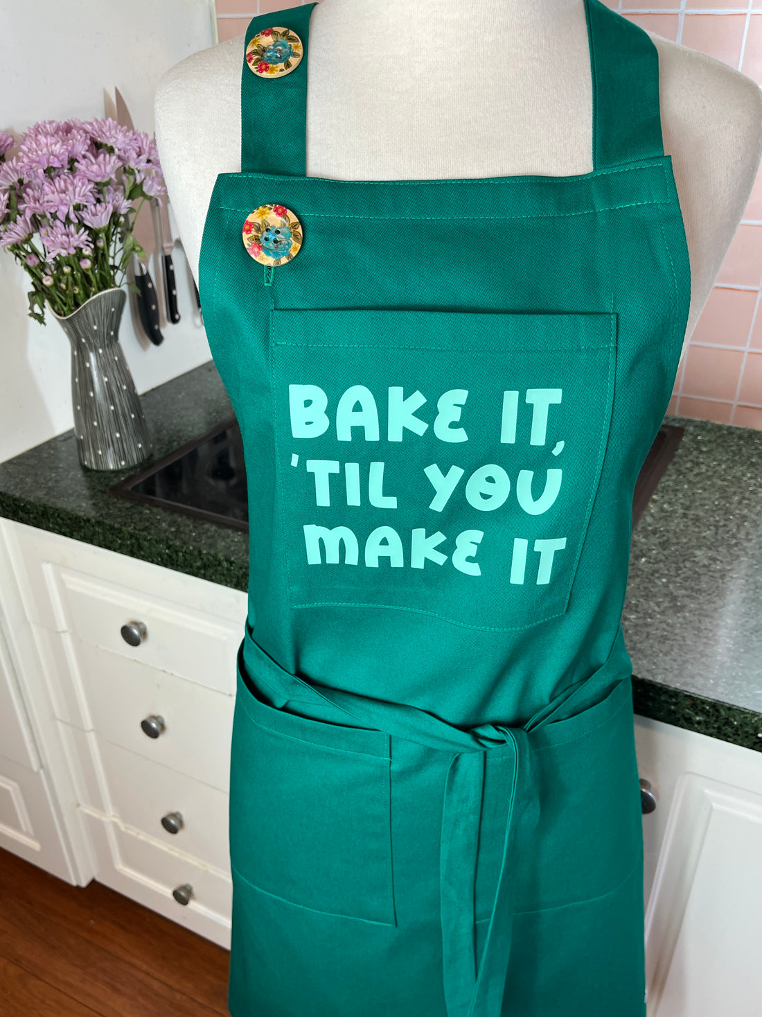 Bake It 'til You Make It on This Gorgeous Green Apron!