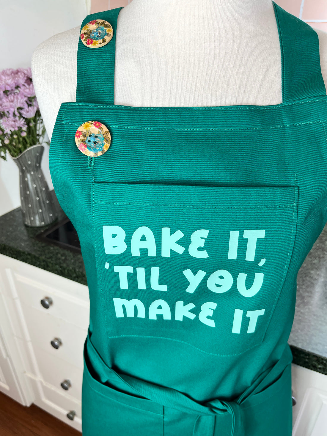 Bake It 'til You Make It on This Gorgeous Green Apron!