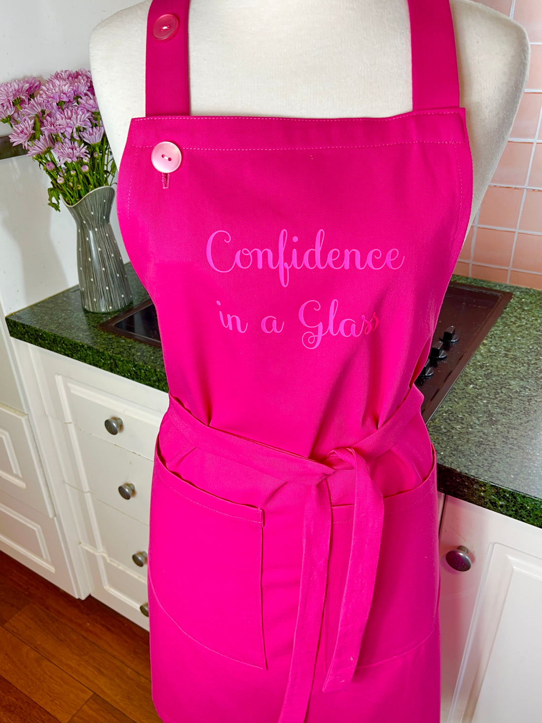 Confidence in a Glass! A Fun and Bold Statement on an Apron. Such a Fab Gift.