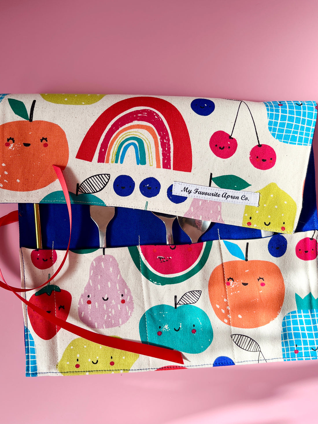 A Bright, Fun and Fruity Roll for Your Cutlery, Brushes, Pencils, Anything!