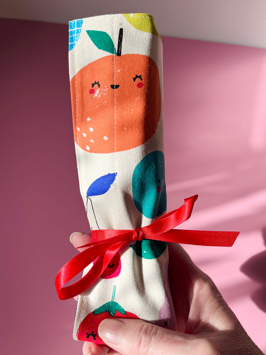 A Bright, Fun and Fruity Roll for Your Cutlery, Brushes, Pencils, Anything!
