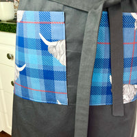 Highland Cows Make this Grey Apron Stand Out this Father's Day