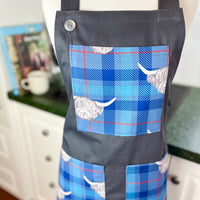 Highland Cows Make this Grey Apron Stand Out this Father's Day