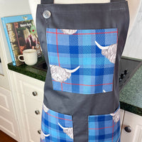Highland Cows Make this Grey Apron Stand Out this Father's Day