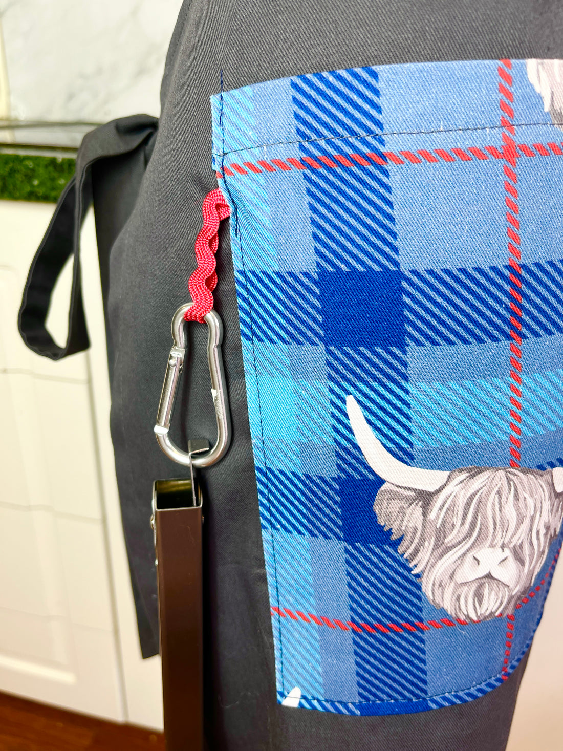 Highland Cows Make this Grey Apron Stand Out this Father's Day