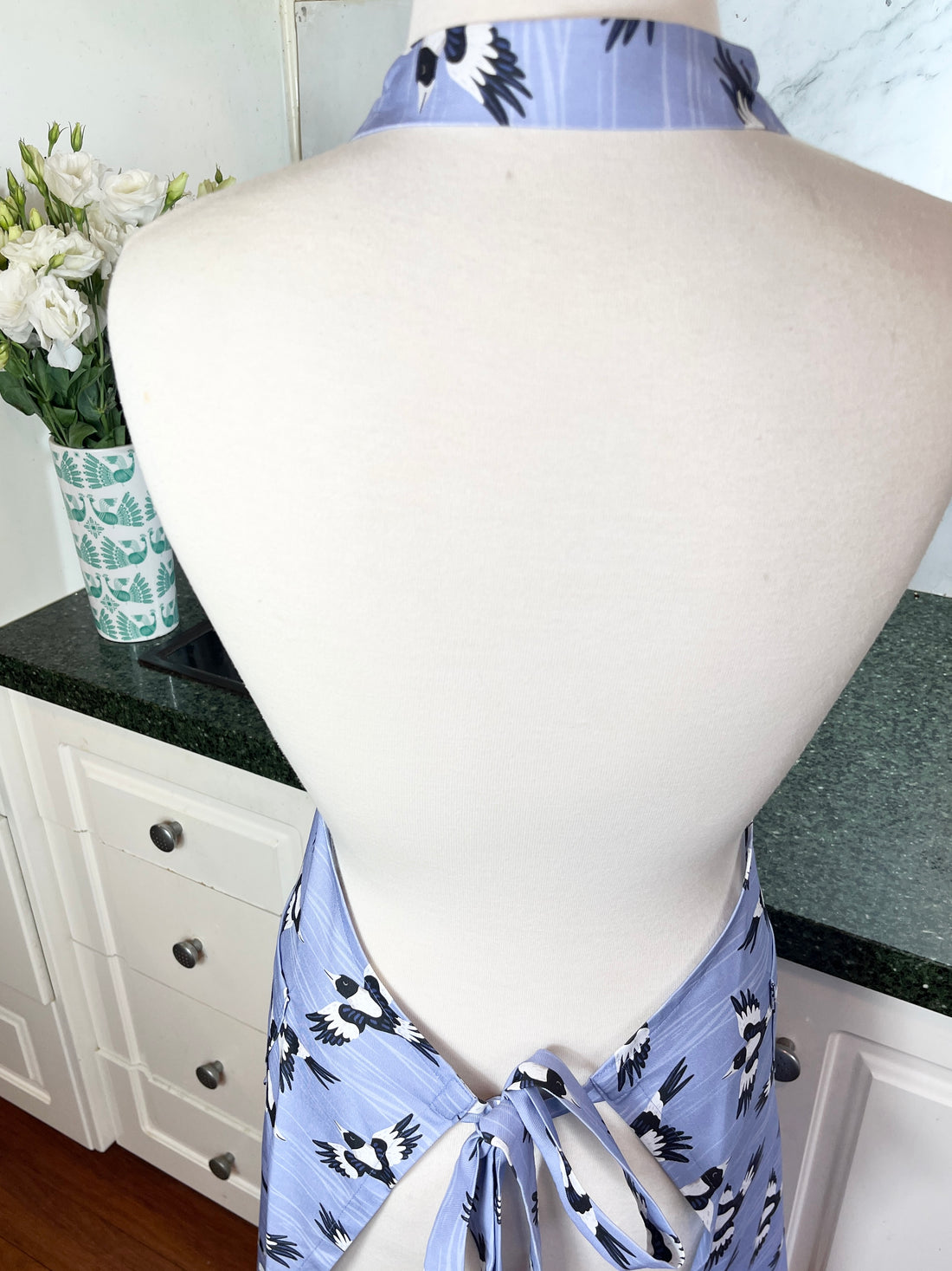 A Stunning Magpie Apron, Ideal for Your Favourite Bird Loving Foodie