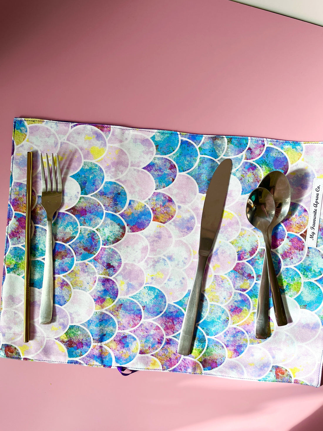 A Gorgeous Mermaid Print Roll - Perfect for Cutlery, Brushes, Pencils or Craft Supplies