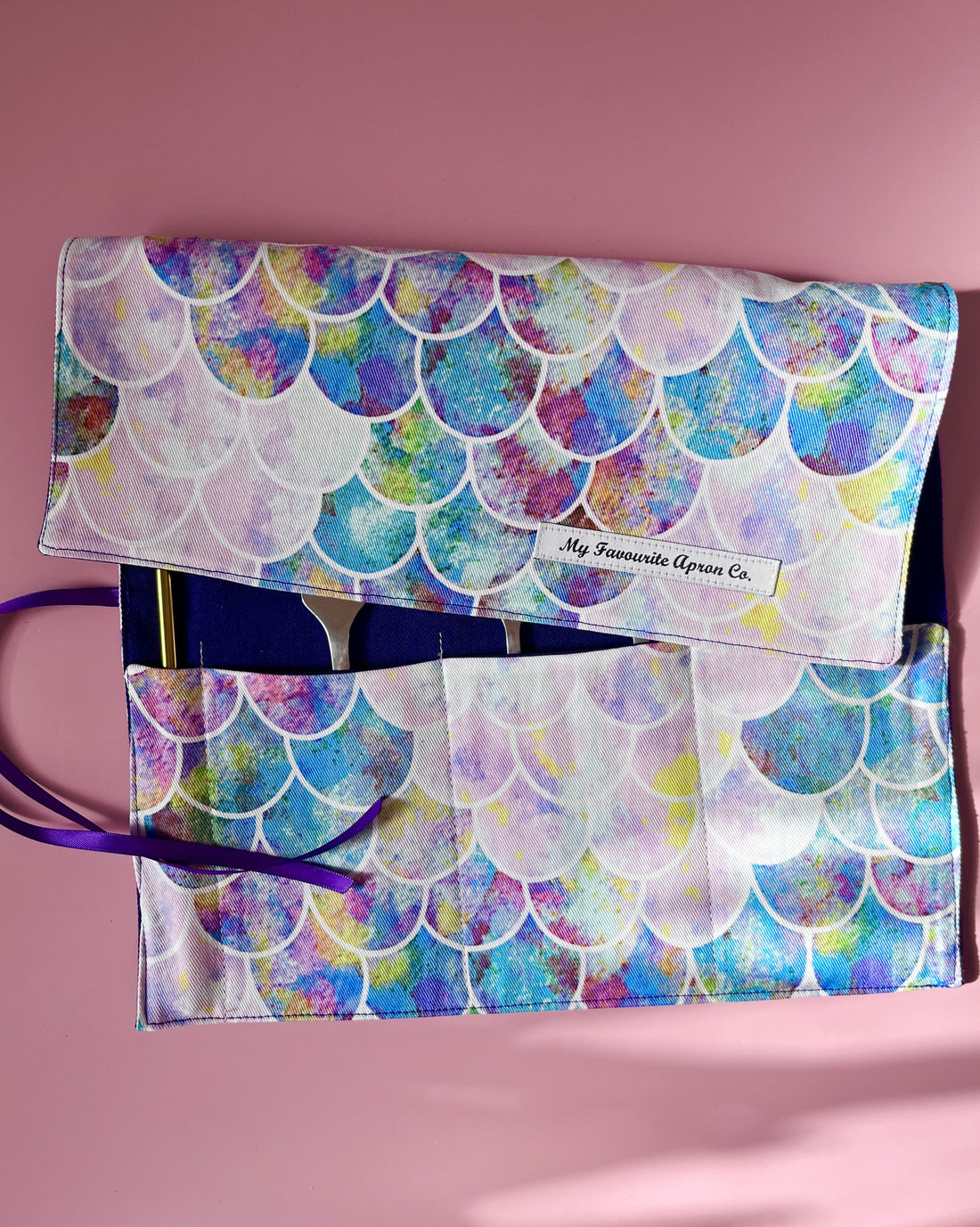 A Gorgeous Mermaid Print Roll - Perfect for Cutlery, Brushes, Pencils or Craft Supplies