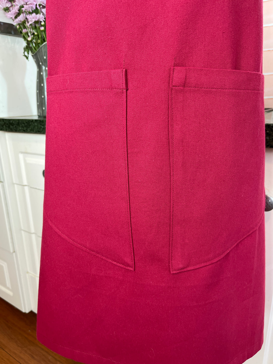 A Beautiful Dark Pink Apron with a Taylor Swift Twist