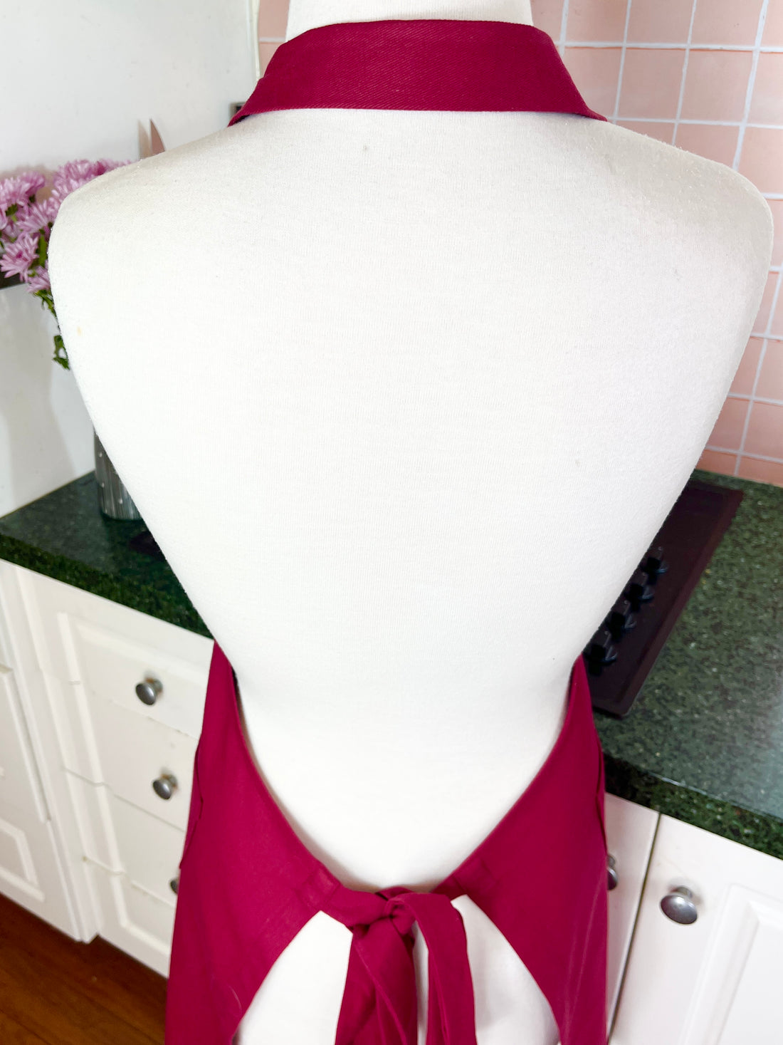 A Beautiful Dark Pink Apron with a Taylor Swift Twist