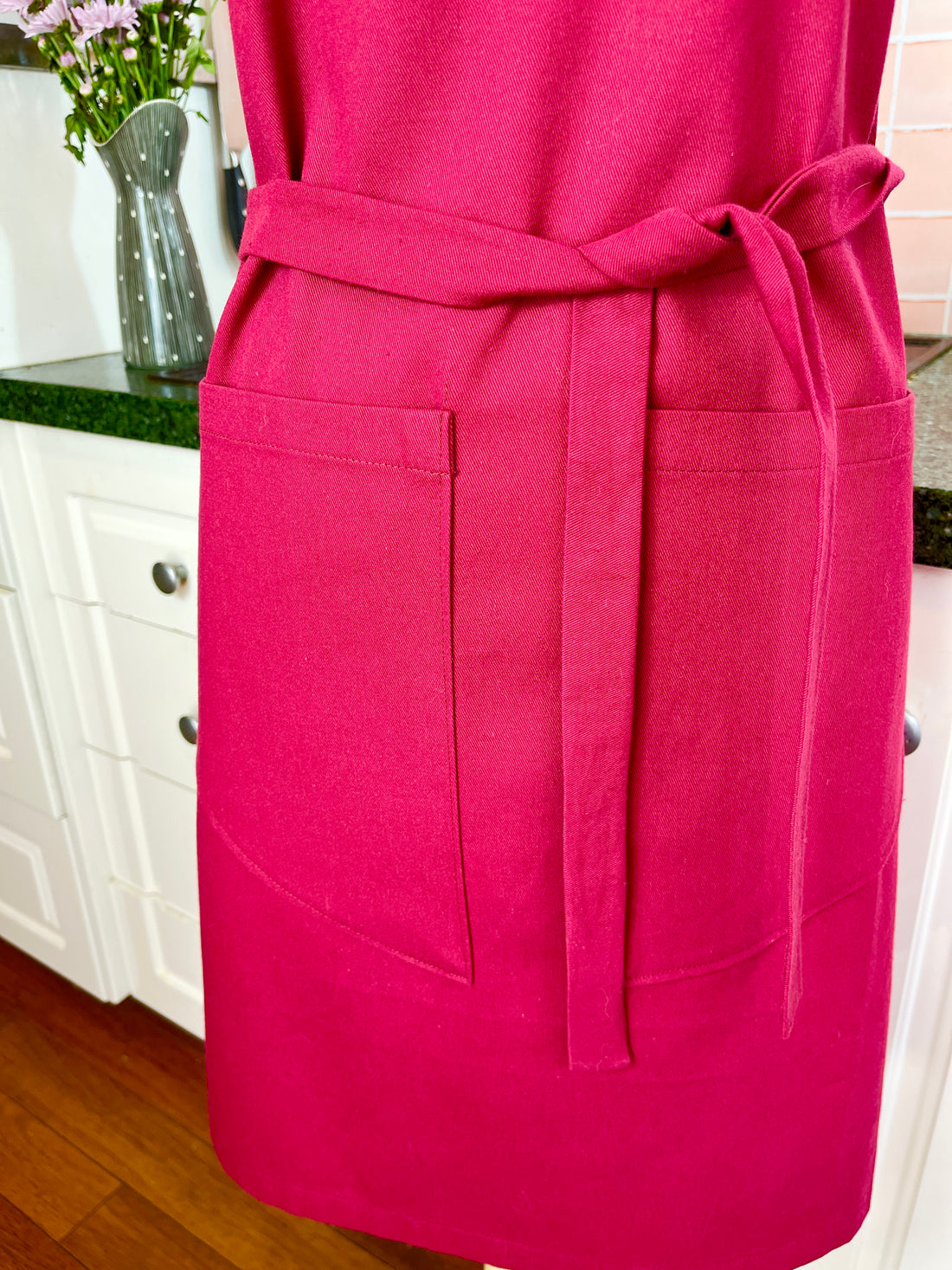 A Beautiful Dark Pink Apron with a Taylor Swift Twist
