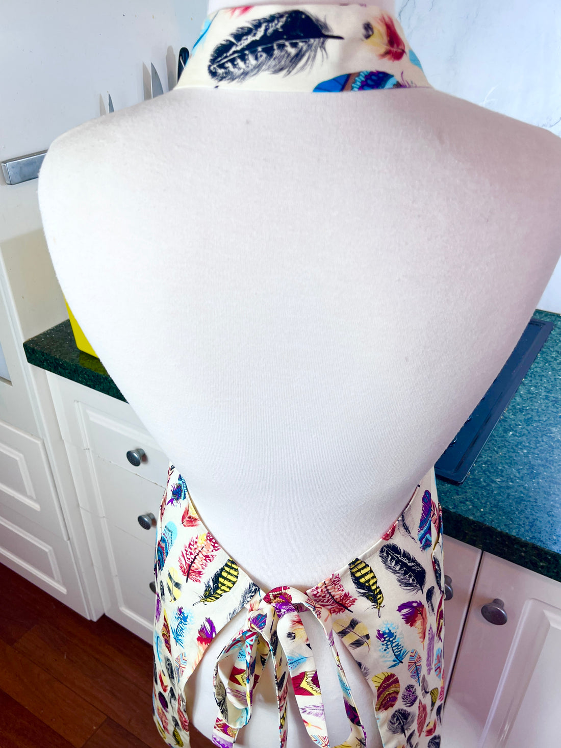 This Adult Sized Apron has a Fabulous Feather Pattern