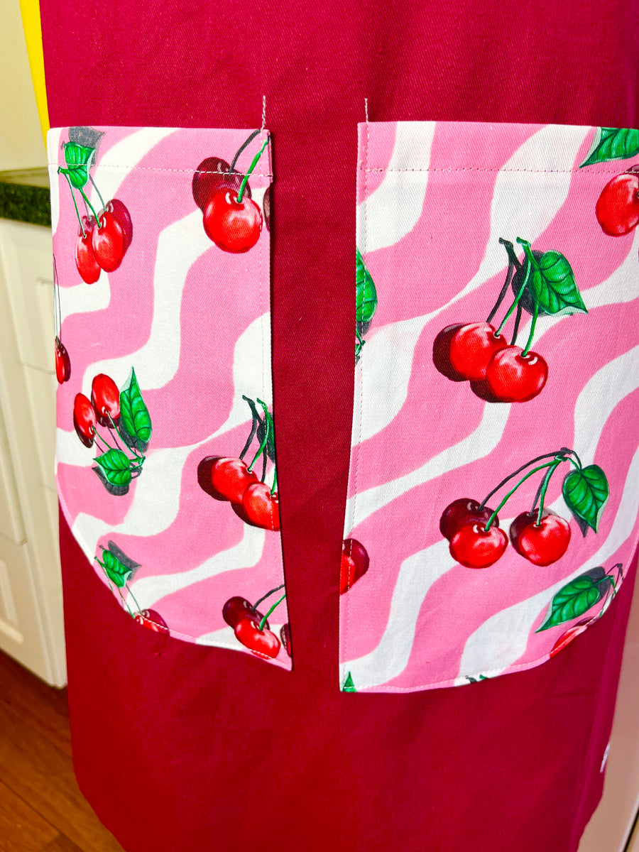 Cheery Cherry Pockets Bring Out the Fun Nature of This Bold Apron