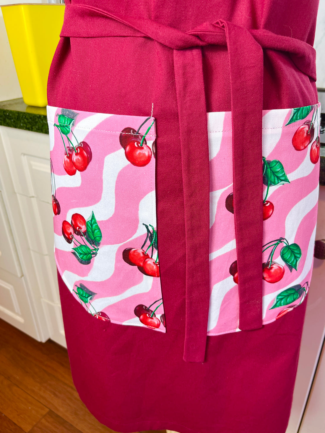 Cheery Cherry Pockets Bring Out the Fun Nature of This Bold Apron