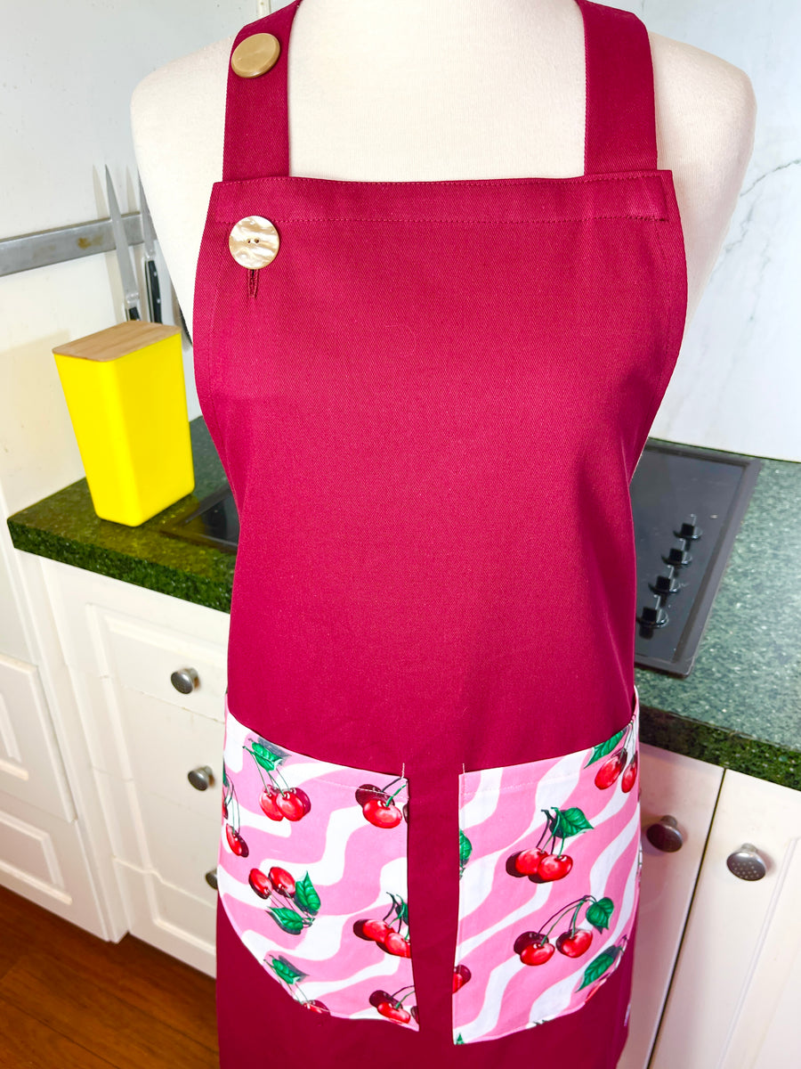 Cheery Cherry Pockets Bring Out the Fun Nature of This Bold Apron