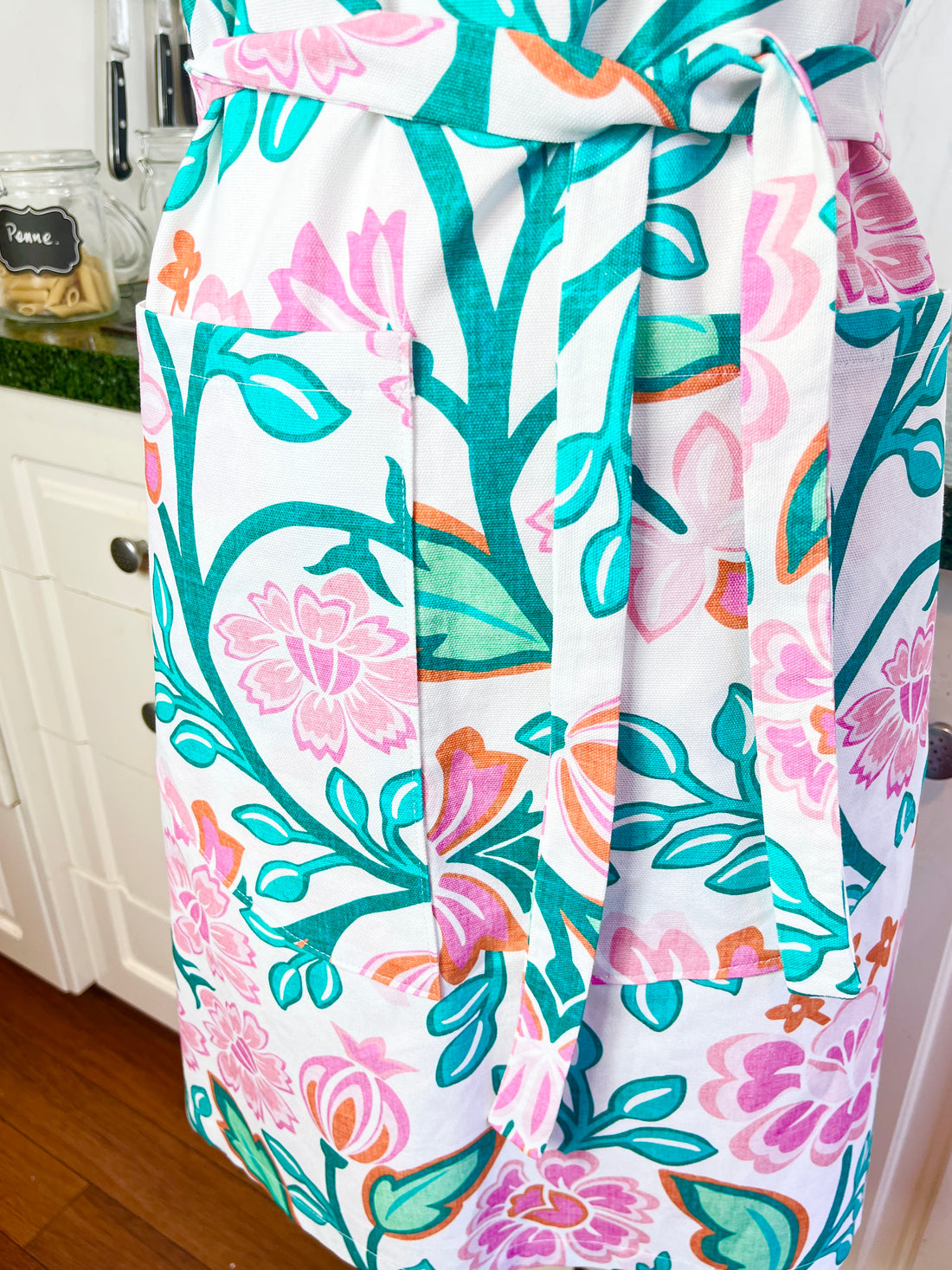 Teal and Pink Swirls Make this Adult Sized Apron an absolute Beauty