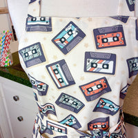 Cool Cassettes Make This a Funky Retro Teen or Petite Adult Apron