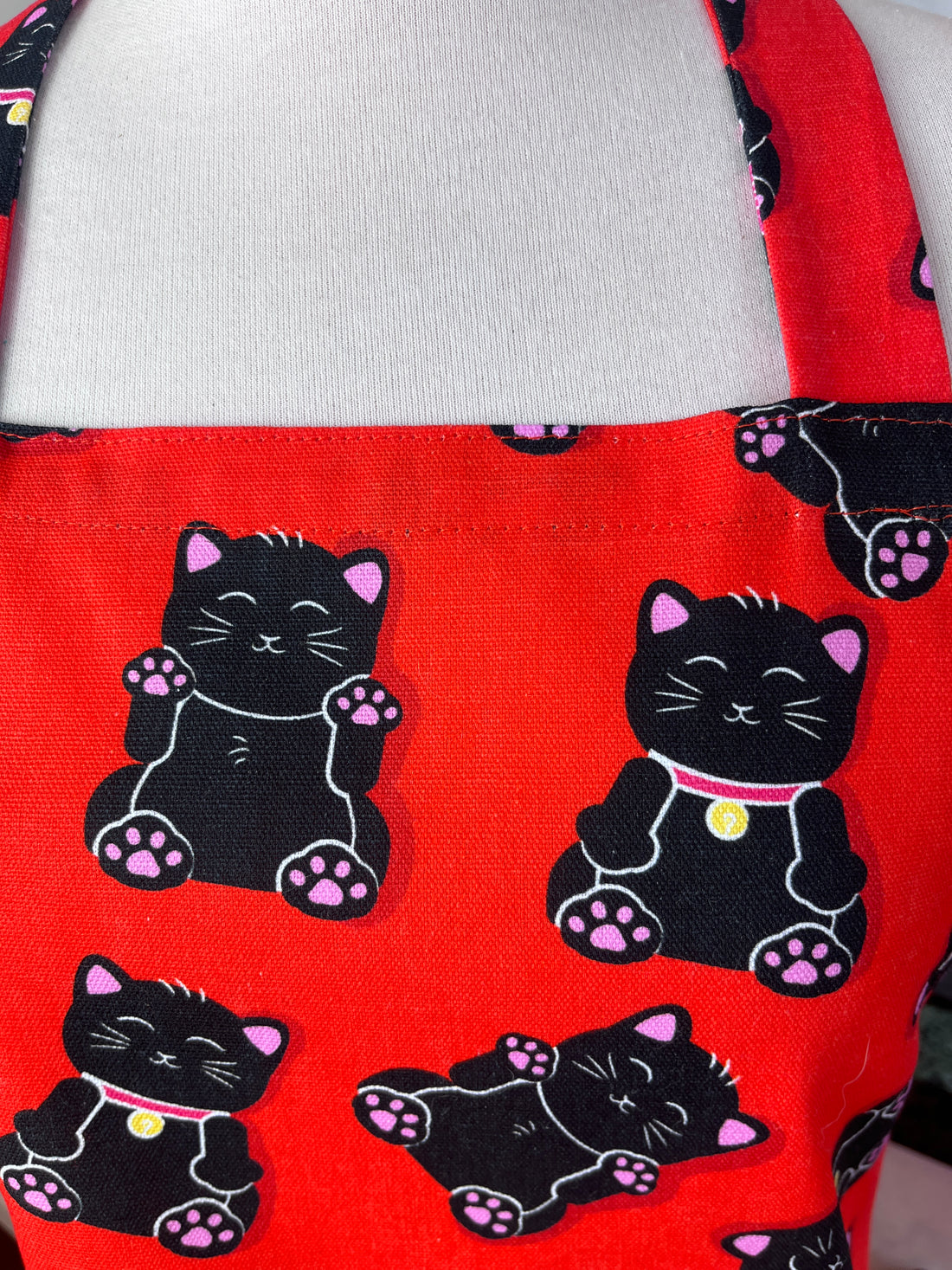 This Bold Red Cat Apron is Perfect for Your Favourite Petite Adult or Teen Cook