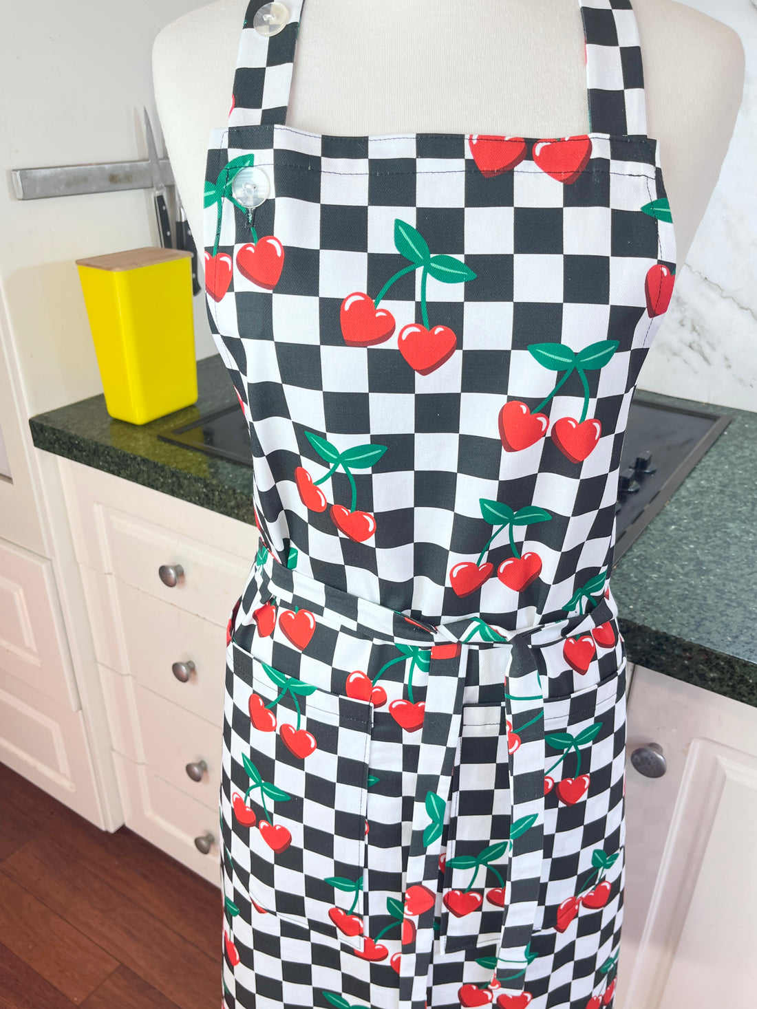 This Heart Shaped Cherry Print Apron Is All Retro